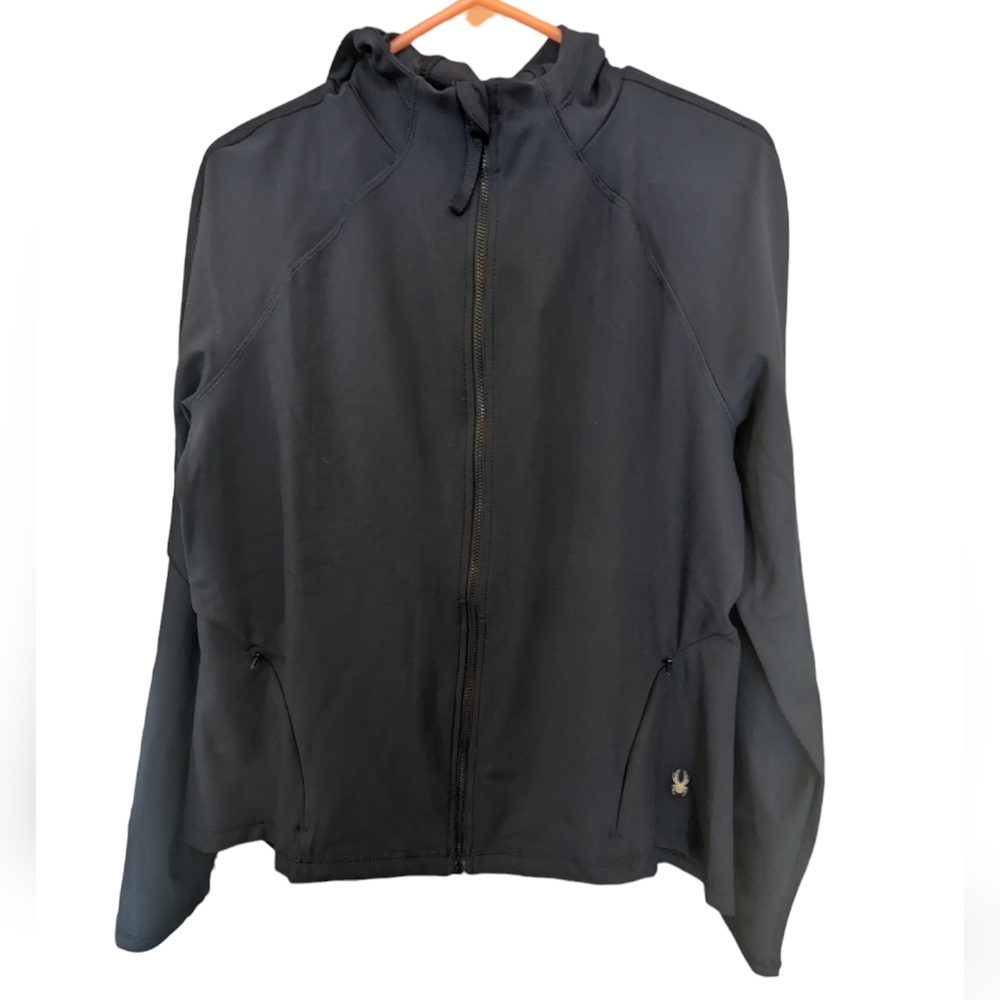 NWT Spyder Navy Zip Up Hooded Jacket Sz Large